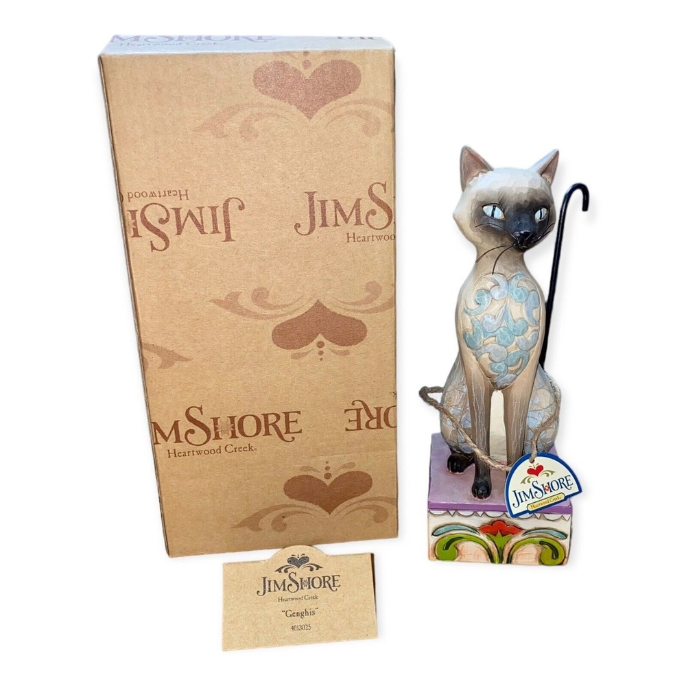 Jim Shore “Genghis” Siamese Cat Heartwood Creek Collection #4013025 With Box